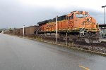 BNSF 6374 pushing a NB coal train toward Canada
